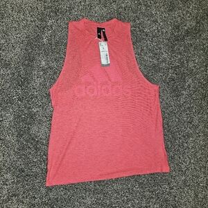 Womens tank top large adidas winners tops coral athletic sports wear clothes lg